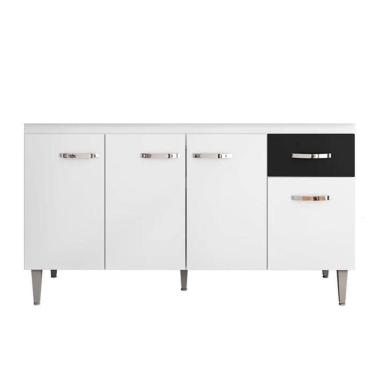 Imagem de Balcão Cozinha Gabriela 3 Porta 150cm S-t Ajl Branco