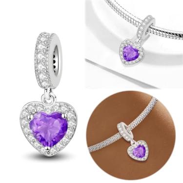 Imagem de 1 peça de berloque de prata elegante para mulheres, faça você mesmo e roupa diária combinando joias decoração presente para mamãe, 6.2*6.4mm, Prata, Sem Pedra Preciosa