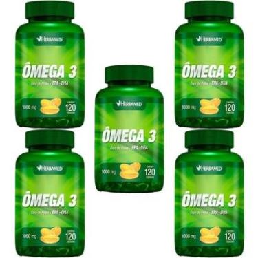 Imagem de Kit 5X Ômega 3 1000mg - 120 Cápsulas - Herbamed-Masculino