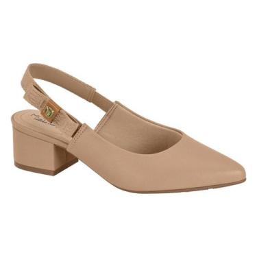 Imagem de Sandália Modare Feminina Salto Bloco Slingback Conforto, Nude, 36