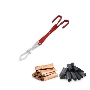 Imagem de Taisoca Pinça para fogueira de 40,6 cm para fogão a lenha, pegador de lenha de liga de alumínio, pinças de carvão portátil, acessórios de fogão de acampamento