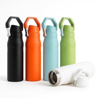 Imagem de Garrafa Térmica Premium, 750ml, Parede Dupla em Inox, Tampa Removível com Alça, Conservação 8-12 Horas e pintura a pó e tampa em plástico PP, tampa é removível e pode ser encaixada na alça (Branco)