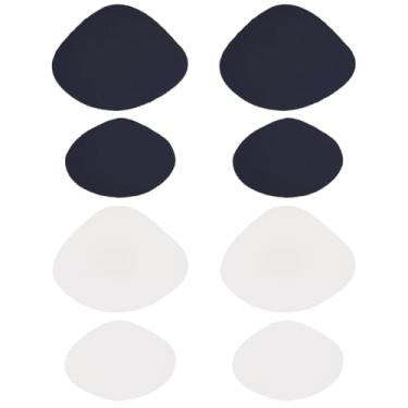 Imagem de 2 sacos, 8 peças, inserções de almofada de salto 52 x 73 x 1 mm, branco, preto, polígono, palmilhas, almofadas de enchimento de calcanhar com absorção de choque, para sapatos soltos, acessórios