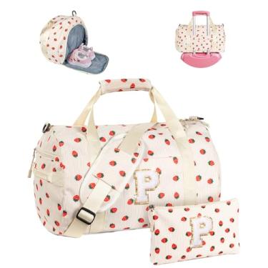 Imagem de Vogewood Presente para crianças de 3, 4, 5, 6, 7, 8, 9, 10, 11 e 12 anos, bolsa de ginástica, bolsa de viagem inicial com bolsa de maquiagem, Bege, P