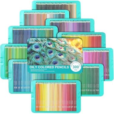 Imagem de LBW Lápis de cor para livros de colorir para adultos, conjunto profissional de lápis de cor 300 à base de óleo para artistas iniciantes, ideal para colorir esboços, desenhos, mistura