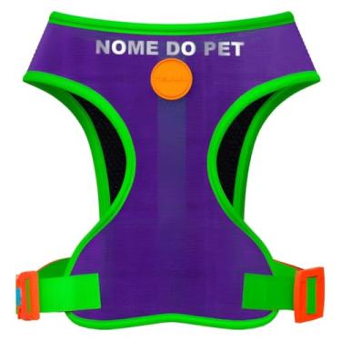 Imagem de Combo Peitoral Style Para Cachorro Com Guia Tradicional, Localizador e Nome Personalizado (New Purple, G)