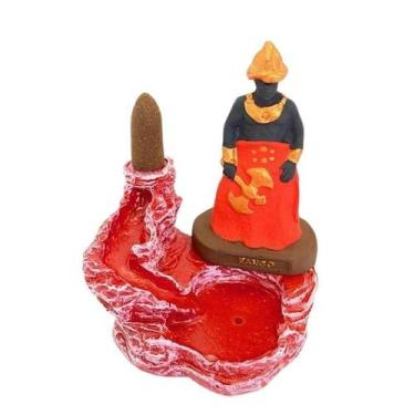 Imagem de Incensário Cascata Xangô Vermelho 12 Cm Resina - Lua Mística - 100% Or