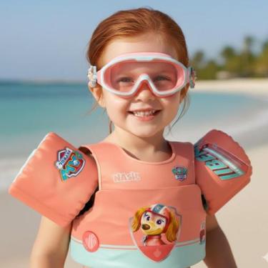 Imagem de Kit Infantil Boia e Colete SalvaVidas Óculos Natação Criança Piscina e