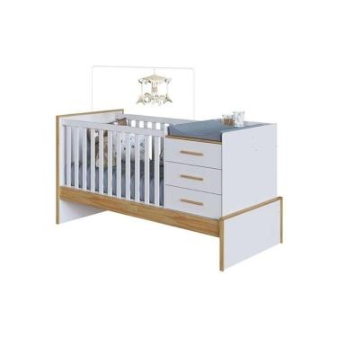 Imagem de Berço Infantil Beni 4 Em 1 Branco-amendoa - Peroba