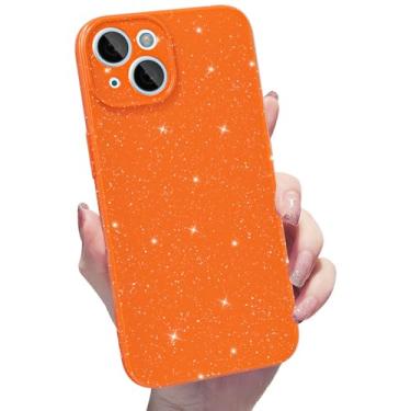 Imagem de Finyosee Capa brilhante para iPhone 13, linda capa de silicone brilhante, brilhante, fina, fina, brilhante, capa protetora de borracha de gel de TPU macio para mulheres e meninas de 6,1 polegadas