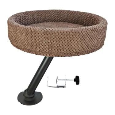 Imagem de Bothyi Cama para gatos, para mesa, poleiro, móveis modernos, acessórios para gatos internos, confortável para pequenos espaços, mesas de escritório, Marrom