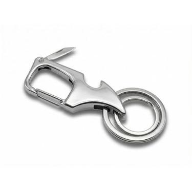 Imagem de Gadgetime USA Chaveiro mosquetão multifuncional e abridor de garrafa – Clipe de chave prata durável para aventura ao ar livre e uso diário