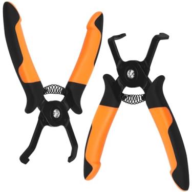 Imagem de Conjunto de 2 peças de alicates de pino, clipe de painel de aço carbono removedor de rebite de plástico, inclui alicates de 30 graus e 80 graus, ferramenta de remoção de pino automotivo para