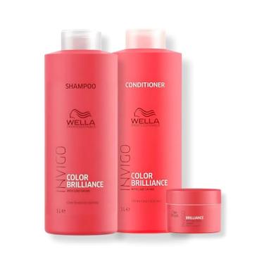 Imagem de Kit Wella Professionals Invigo Color Brilliance - Shampoo 1L, Condicionador 1L e Máscara 150ml