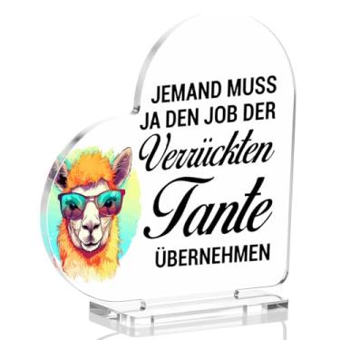 Imagem de Presente para tia de sobrinho sobrinho, Crazy Aunt placa de coração de acrílico presentes para tias, tias, Natal, aniversário, dia das mães