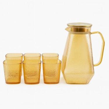 Imagem de Conjunto de Jarra 1700 ml com 6 Copos 200 ml Âmbar- Quanhe