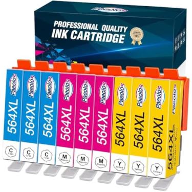 Imagem de Paeolos Cartucho de tinta de substituição compatível 564XL para HP 564 XL Use com HP DeskJet 3520 3522 Officejet 4620 Photosmart 5520 6510 6520 7520 7525, 9 pacotes (3 ciano, 3 magenta, 3 amarelos)