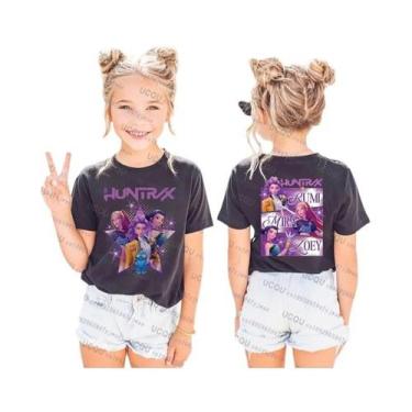 Imagem de Camiseta De Manga Curta Kpop Demon Hunters Para Pais E Filhos, Casual 