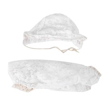 Imagem de Siwoted crianças fotografia roupas recém-nascidos rendas infantil bebê foto adereços traje fotografia adereços terno (Branca)