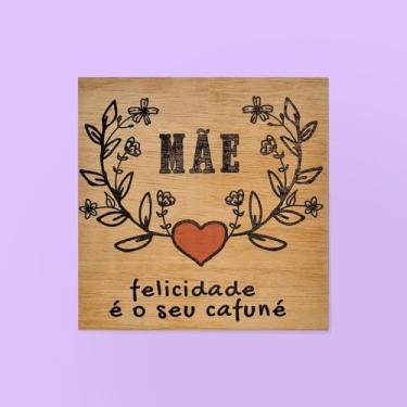 Imagem de Mini Quadro Decorativo - Madeira - Felicidade é seu cafuné