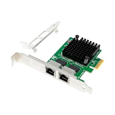 Imagem de Placa de rede de 2,5 GB, adaptador de rede Ethernet PCIe de 2 portas para placa de rede RJ45 de 2,5 Gigabit compatível com Intel I226 de 2,5 Gbps para Windows/Mac OS