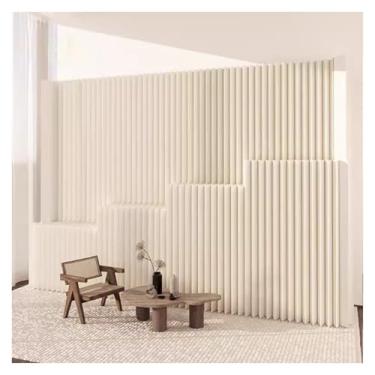 Imagem de Room divider Divisória de papel para ambientes com quatro prateleiras, divisória móvel independente para maior privacidade, dobrável e extensível.(5X2M/16.4X6.5FT)