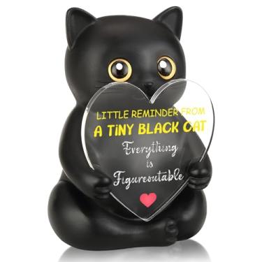 Imagem de FTONENI Presente de decoração de mesa de incentivo de gato preto para colega de trabalho, professor, enfermeira, tudo é imaginável, estatueta inspiradora de mesa de escritório, presente de motivação