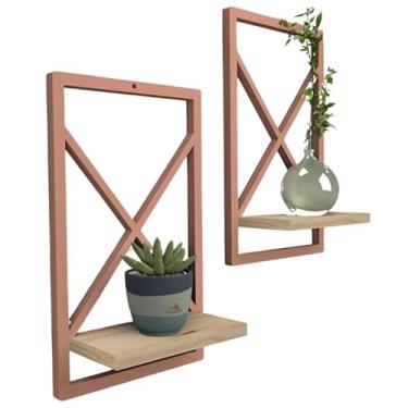 Imagem de Prateleira de Parede Estilo Industrial 23x37cm Versátil para Sala, Quarto, Cozinha, Banheiro Ideal para Moradores de Apartamento e Amantes de Decoração(2,ROSE GOLD)