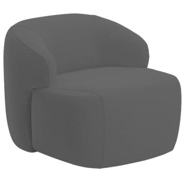 Imagem de Poltrona Decorativa Fixa Orgânica Para Sala Living Barolo L06 Veludo Grafite - Lyam Decor