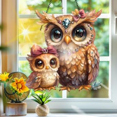 Imagem de Apanhador de sol de acrílico colorido, decoração de janela suspensa de águia para apanhadores de sol, arte de parede de arco-íris, para varanda, interior e exterior, jardim, enfeites de Natal