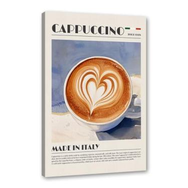 Imagem de Impressão de café vintage aquarela bebendo pôsteres arte de parede café decoração de cozinha sala de jantar escritório café bar decoração de parede (SKU4,20.3x30.5 cm = (20x30 cm), emoldurado (tela
