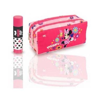 Imagem de Kit Estojo Minnie Pink Duplo Dac Original + Cola Bastão Minnie