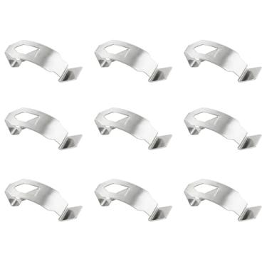 Imagem de HJGarden 20 peças 35 x 13 mm clipe de moldura para foto ponto cruz placa decorativa suporte de mola braçadeira giratória metal prata grampo de montagem hardware arte suporte fixadores