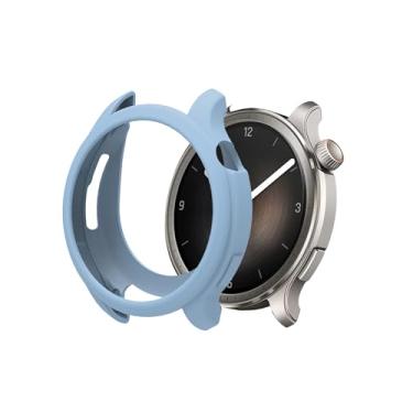Imagem de Capa para smartwatch Amazfit Balance de 46 mm, capa protetora de silicone macio e leve para Amazfit Balance (azul claro)
