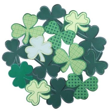 Imagem de Jogo americano do dia de São Patrício, conjunto de 4 tapetes de mesa redondos bordados, trevo verde, decorações irlandesas de São Patrício, recortes, decoração de mesa de café e jantar na Irlanda