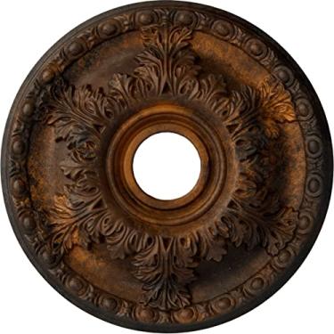 Imagem de Medalhão de teto Granada Ekena Millwork CM18GARUS, 45 cm de diâmetro x 8 cm de diâmetro x 6 cm de P (serve para toldos de até 17 cm), ferrugem pintada à mão