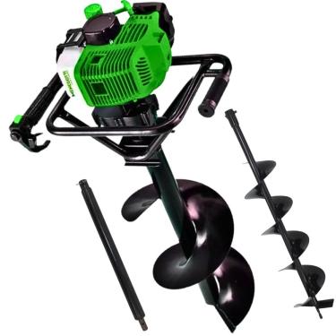 Imagem de Perfurador De Solo a Gasolina Menegotti Mps52 V3 Com Broca 80x30 + 8015cm + Extensor 60cm