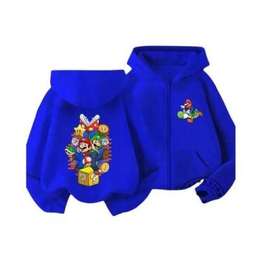 Imagem de Moletom Com Capuz Mario Para Crianças, Estampa Retro De Jogo, Casual E