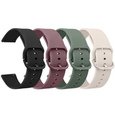 Imagem de Meliya Pulseiras para Samsung Galaxy Watch 7/FE de 40 mm e 44 mm, pulseira esportiva de silicone macio de 20 mm para Galaxy Watch 7 (embalagem com 4)