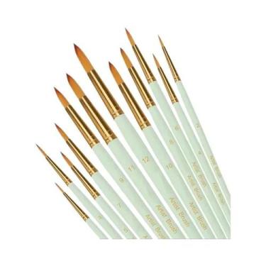 Imagem de Conjunto De 12 Pincéis Profissionais Para Pintura Em Aquarela, Acrílic