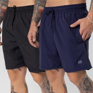 Imagem de Kit 2 Bermudas Masculinas Academia Treino Shorts Elástico Luzzoo-Masculino