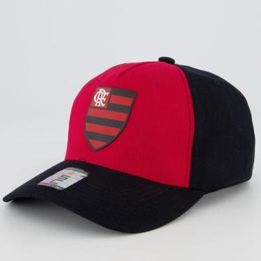 Imagem de Boné Flamengo Escudo Preto e Vermelho-Unissex