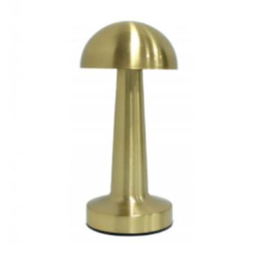 Imagem de LumináRia de Mesa, Abajur Led sem Fio, Cogumelo Candeeiro Dourado 3 Tons de Luz Bateria RecarregáVel Usb(Cogumelo)