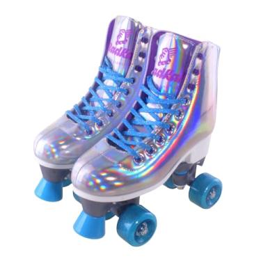 Imagem de Patins Quad Infantil – Estilo, Conforto e Diversão com Rodas PVC e Bota Acolchoada(Shine - Prata,G (39-42))