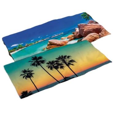 Imagem de Kit 2 Toalhas Praia e Banho Estampadas,Algodão Pelúciado Premium,Ideal para Família, Piscina(TO-1257/1258)