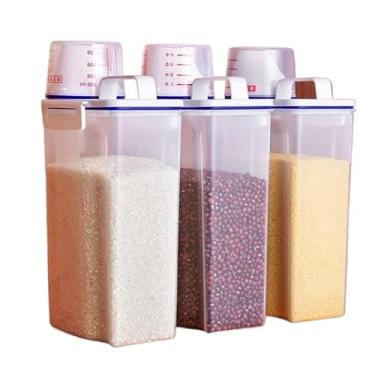 Imagem de Kit Potes Herméticos Para Alimentos Mantimento Arroz Pet Ração Copo Medidor Bico Dosador Tampa 2,5 L(3)