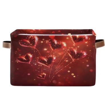 Imagem de Blueangle 1 caixa de armazenamento retangular para fogos de artifício dos namorados, 38 x 28 x 24 cm, cesta organizadora dobrável para decoração de casa (254)