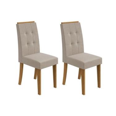 Imagem de Kit 2 Cadeiras Sala Jantar Celebrare 2 Un Rovere Naturale/Veludo Natur