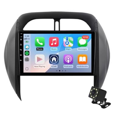 Imagem de Tela sensível ao toque IPS de 9 polegadas Android 14 estéreo para carro Toyota RAV4 2003-2005 com CarPlay sem fio e Android Auto 2 + rádio de 32 GB, suporte GPS, WiFi, Bluetooth, rádio FM, câmera de