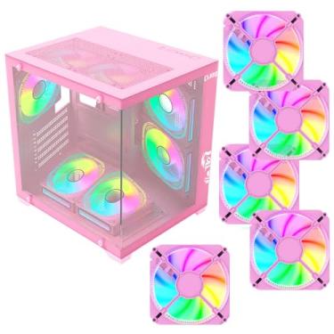 Imagem de Gabinete Gamer Grodd Candy Clanm com 5 FAN RGB Design Moderno Excelente Fluxo de Ar, Compatível com Placas ATX, Ideal para Setups Gamers